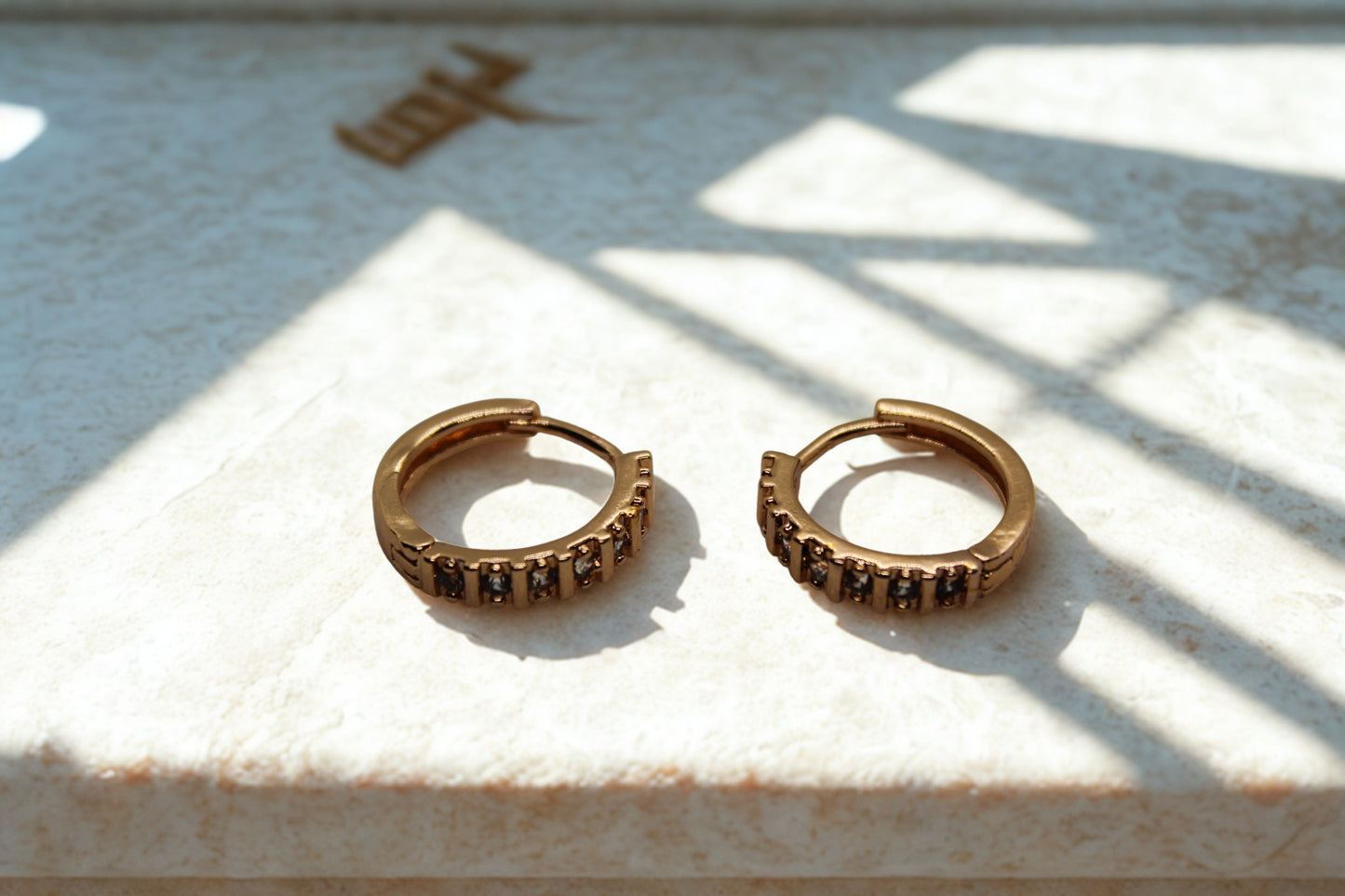 Gold C hoop Earrings