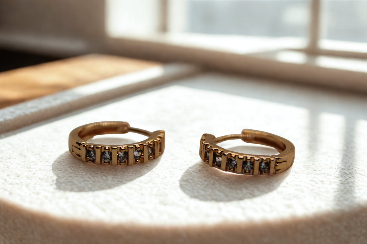 Gold C hoop Earrings