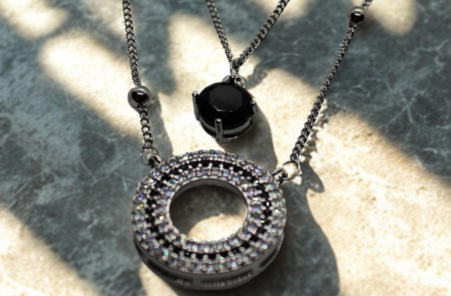 Luxury Noir Halo Necklace