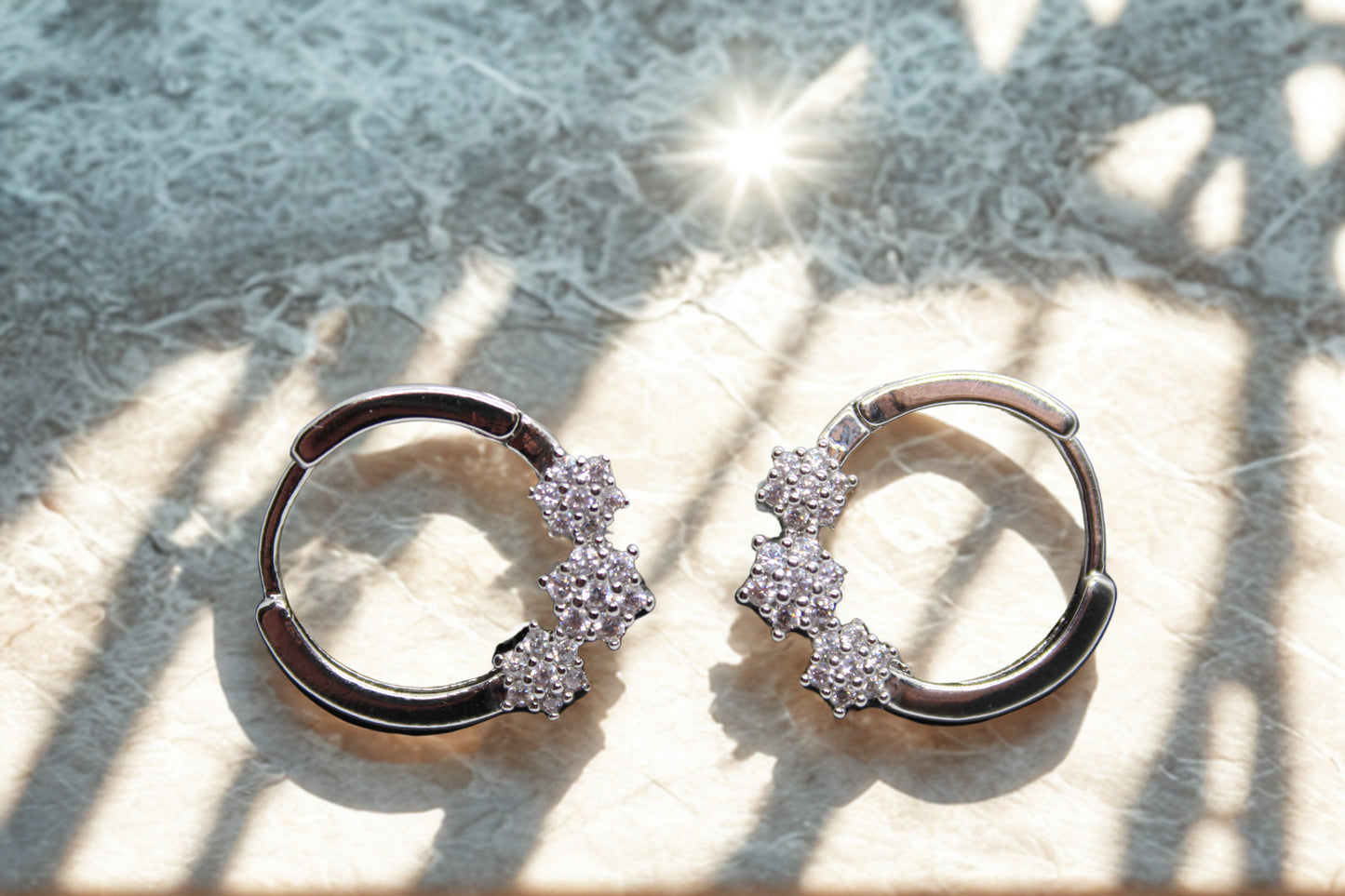 Silver C hoop Earrings