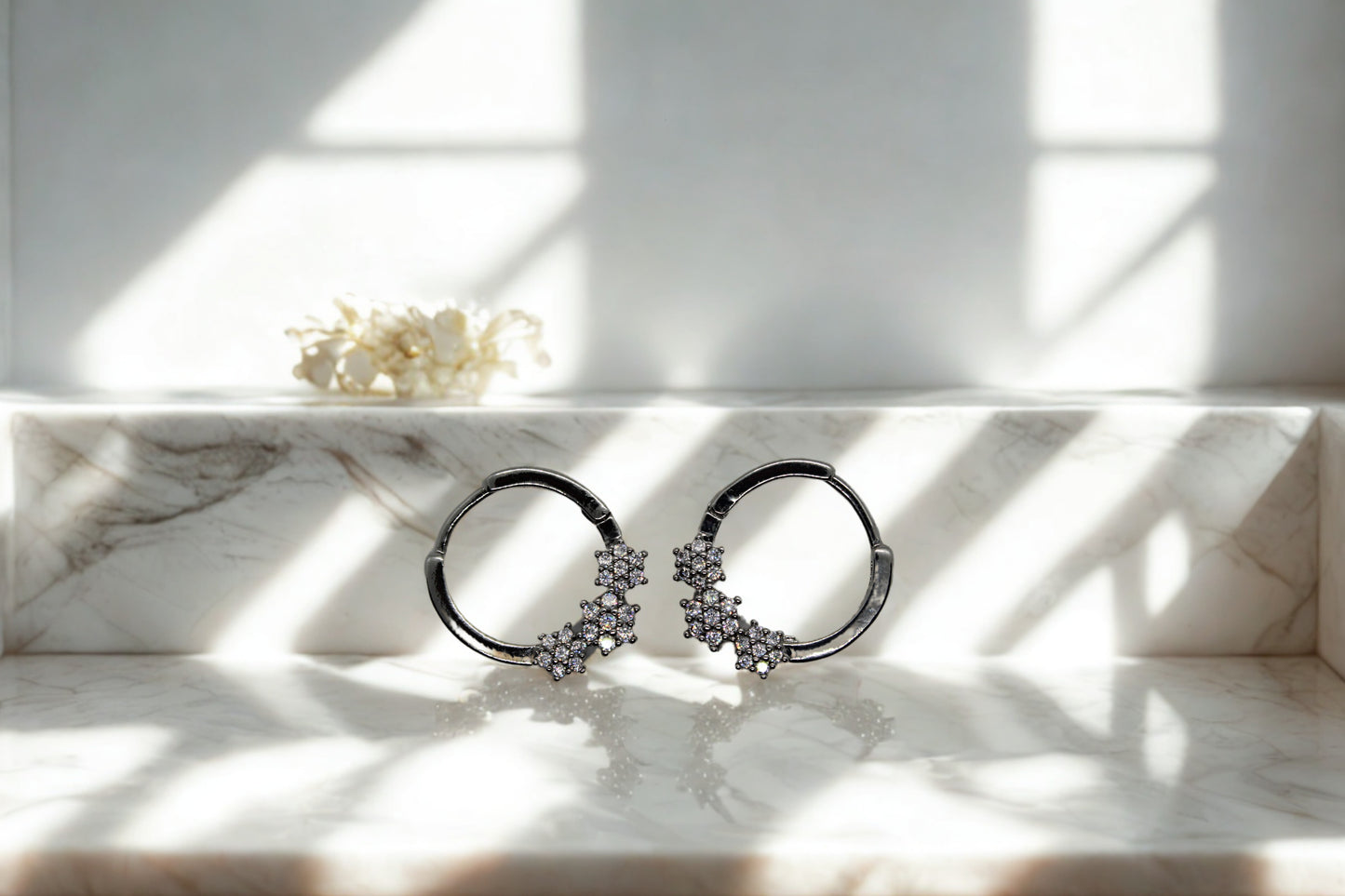 Silver C hoop Earrings