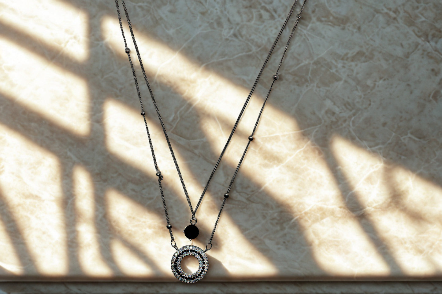 Luxury Noir Halo Necklace